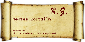 Mentes Zoltán névjegykártya